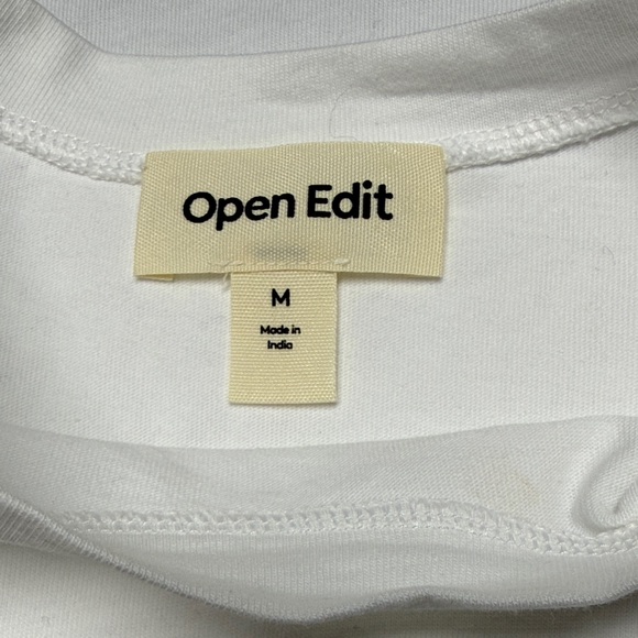 Open Edit Women's Classic White Short Sleeve Crop Tee - Picture 2 of 7